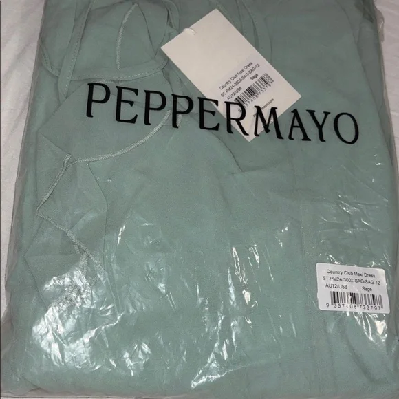 Peppermayo NWT Country Club Ruffled Maxi Dress in Sage Size 8 - Picture 6 of 6